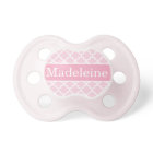 Modern Pink Quatrefoil Baby Girl Monogram