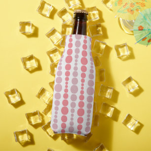 Modern Pink Rectangles Bottle Cooler