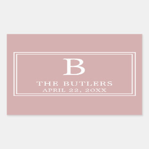 Modern Pink Rectangular Sticker