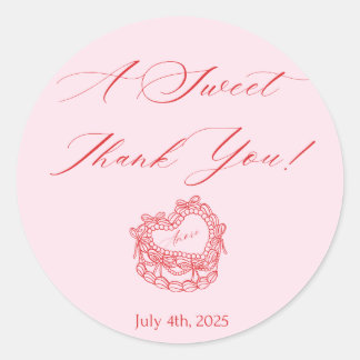 Modern Pink & Red  Classic Round Sticker