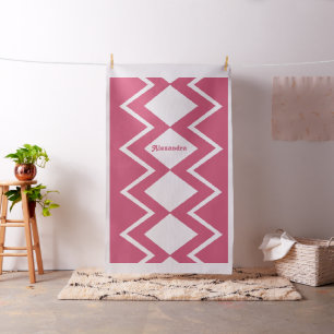 Modern Pink Retro Personalised Fabric