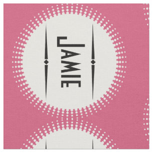 Modern Pink Retro Personalised Fabric