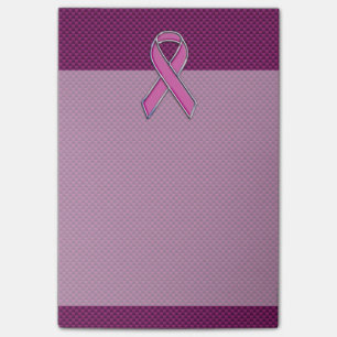 Modern Pink Ribbon Awareness Design Post-it Notes