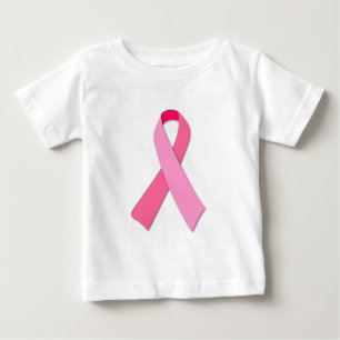 Modern Pink Ribbon Awareness Graphic Baby T-Shirt