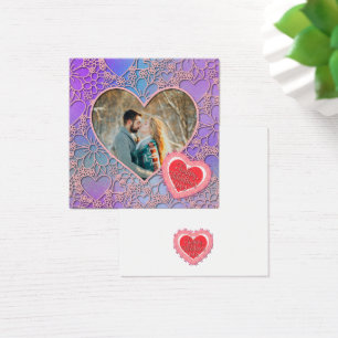 Modern Pink Rose Floral Heart Romantic Valentines