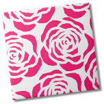 Modern Pink Rose Flower Pattern Tile<br><div class="desc">This modern vibrant pink floral print looks like an abstract rose. The cool thing is that the background is transparent, so you can choose any background colour to change the overall look. Take a look at the photo gallery for some examples of how much it changes! Whether you want to...</div>