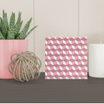 Modern Pink Rose Gold Isometric Pattern Tile<br><div class="desc">This modern ceramic tile features an isometric pattern in customisable pink and white hues with a faux rose gold texture.</div>