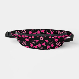 Modern Pink Scandinavian Floral Pattern Bum Bags