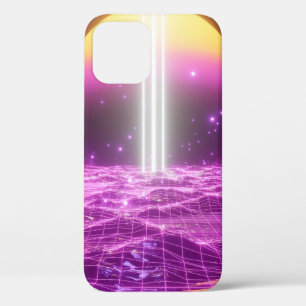 Modern pink sci fi pop art scene3 iPhone 12 case