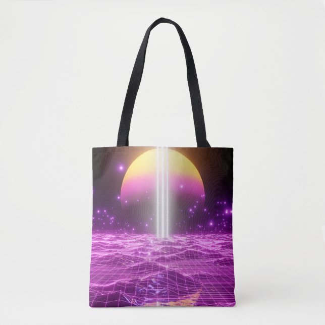 Modern pink sci fi pop art scene3 tote bag (Front)