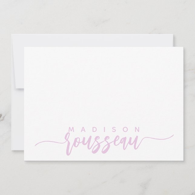 Modern Pink Script Name Personalised  Card (Front)