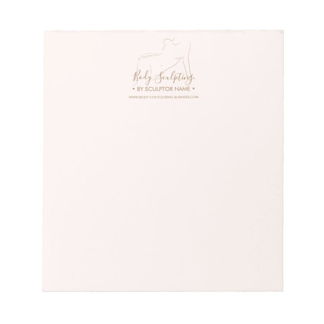 Modern pink sculpting contouring beauty tanning notepad (Front)