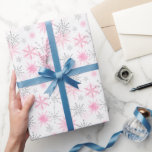 Modern Pink Silver Glitter Snowflake Christmas Wrapping Paper<br><div class="desc">Modern Pink Silver Glitter Snowflake Christmas Wrapping Paper</div>
