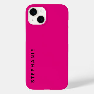 Modern Pink Simple Minimalist Name Case-Mate iPhone 14 Case