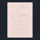 Modern Pink Simple Wedding Calligraphy Invitation<br><div class="desc">Simple Two Pink Modern Wedding Invitation for a modern wedding formal or informal. With pink impressive modern calligraphy.</div>