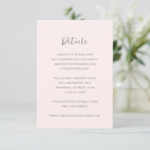 Modern Pink Simple Wedding Enclosure Card