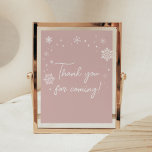Modern Pink Snowflakes Thank you for Coming Poster<br><div class="desc">Make your event special with this Minimalist Baby Shower with our cute and lovely printable Thank you for Coming Sign featuring adorable Snowflakes Baby Shower theme. Download,  personalise,  and create lasting memories with this perfect touch for your joyous celebration!

BS980</div>