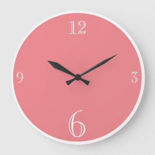 Modern  Pink  Solid Colour Basic minimalist Large Clock