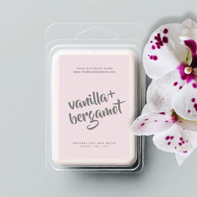 Modern pink soy wax melts label (Creator Uploaded)