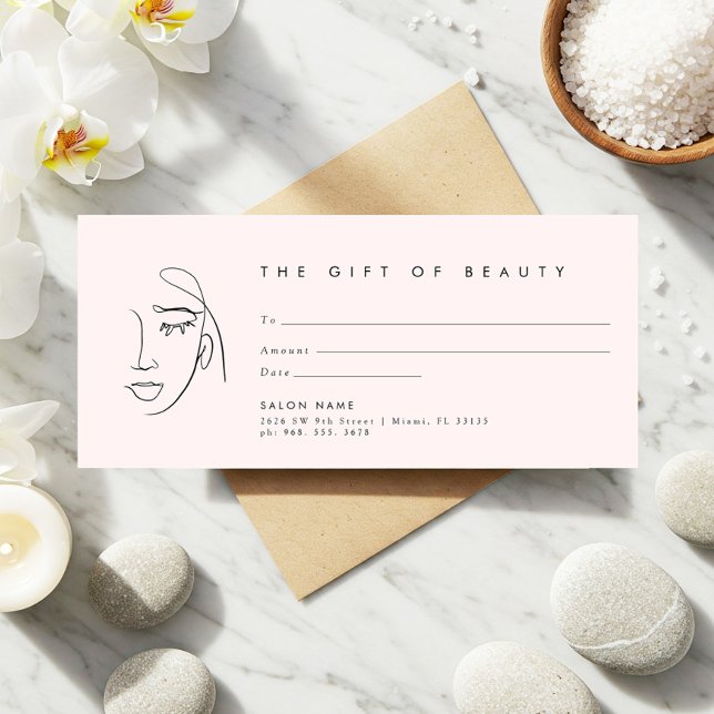 Modern Pink Spa Salon or Services Gift Card (Creator Uploaded)