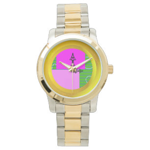 Modern Pink Squares Time Watch