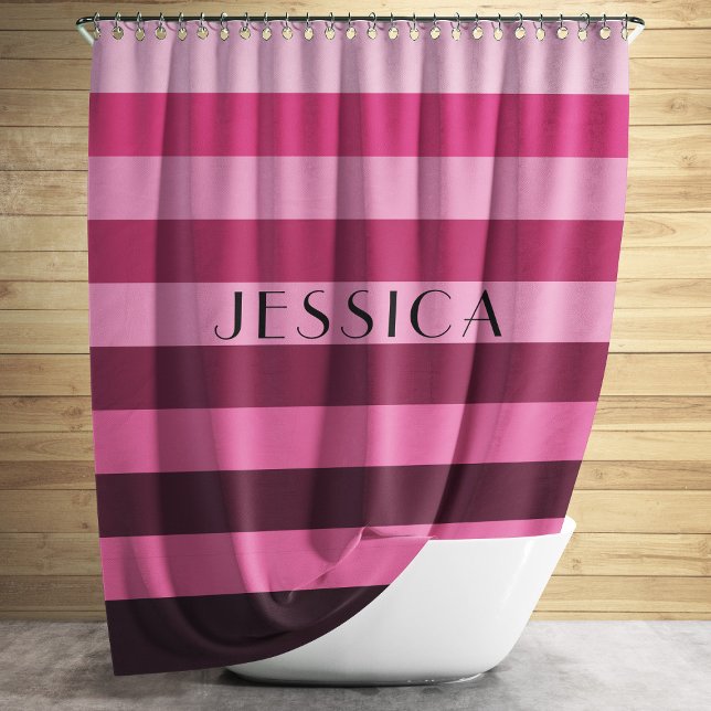 Modern Pink Striped Pattern Shower Curtain (Modern Pink Striped Pattern Shower Curtain)