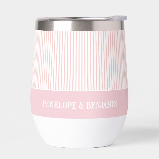 Modern Pink Striped Wedding (Left)