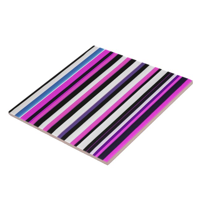 Modern Pink Stripes Collection Tile (Side)