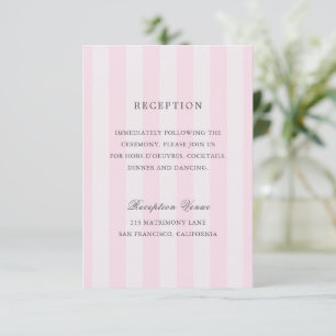 Modern Pink Stripes Elegant Wedding Enclosure Card