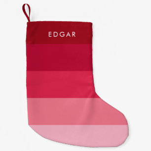 Modern Pink stripes Small Christmas Stocking