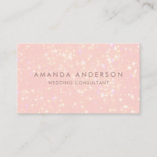 Modern Pink Subtle Glitter Bokeh Business Card