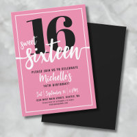 Modern Pink Sweet Sixteen 16th Birthday Party