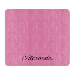 Modern Pink template,  Black Script Cutting Board
