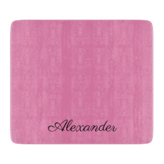 Modern Pink template,  Black Script Cutting Board