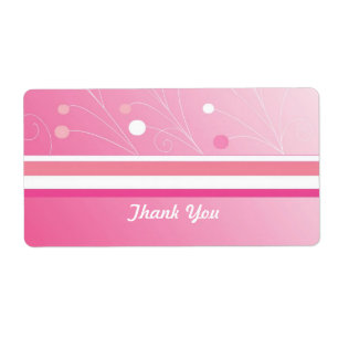 Modern Pink Thank You Label