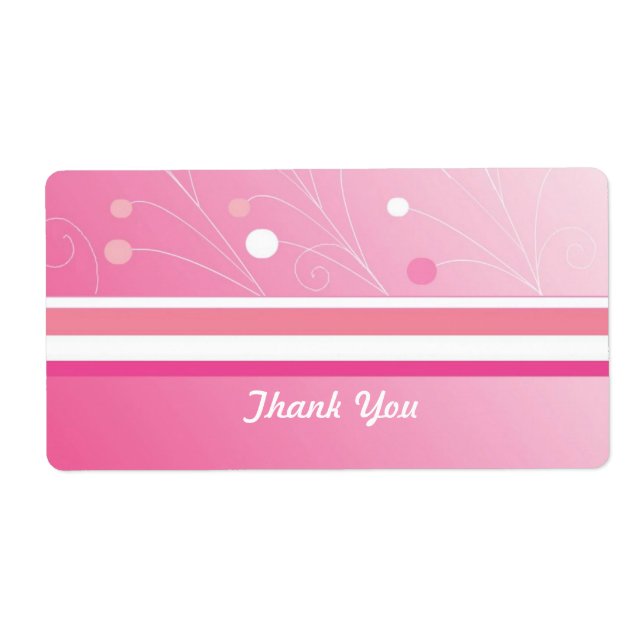 Modern Pink Thank You Label (Front)