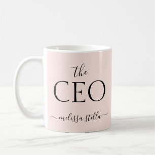 Modern Pink The CEO Name Best Girly Gift Coffee Mug