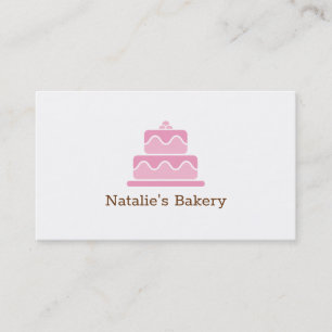 Modern Pink Tier Cake Pastry Baker Business Card
