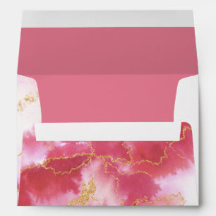 Modern Pink Tourmaline Watercolor Geode JustCards™ Envelope