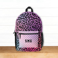 Modern Pink Trendy Pattern Monogram Initials Kids