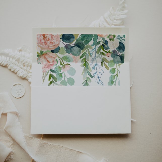 Modern Pink Tropical Wedding Invitation Envelope (Creator Uploaded)