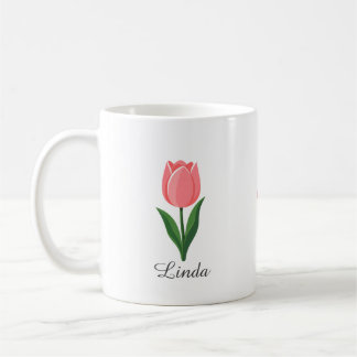 Modern Pink Tulip Flower Coffee Mug