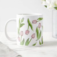 Modern Pink Tulip Pattern