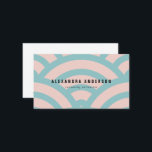 Modern Pink & Turquoise Wave Pattern Business Card<br><div class="desc">This simple and modern business card features wave patterns in turquoise blue and blush pink. Change the background colour and personalise for your needs. Perfect for swimming instructors, surfers, ocean photographers, beach shops, event planners, boutiques, graphic designers, writers, interior designers, and any business professionals. You can find matching products at...</div>