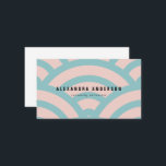 Modern Pink & Turquoise Wave Pattern Business Card<br><div class="desc">This simple and modern business card features wave patterns in turquoise blue and blush pink. Change the background colour and personalise for your needs. Perfect for swimming instructors, surfers, ocean photographers, beach shops, event planners, boutiques, graphic designers, writers, interior designers, and any business professionals. You can find matching products at...</div>