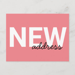 Modern Pink Typography Moving Announcement Postcard
