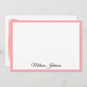 Modern Pink Watercolor Brush Strokes Personalised Card