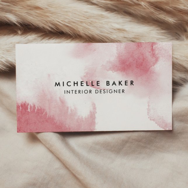 Modern Pink Watercolor  Business Card (Creator Uploaded)