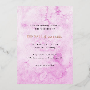 Modern Pink Watercolor Elegant Wedding