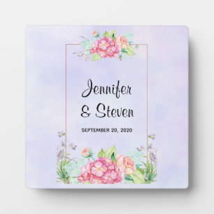 Modern Pink Watercolor Floral Frame Wedding
